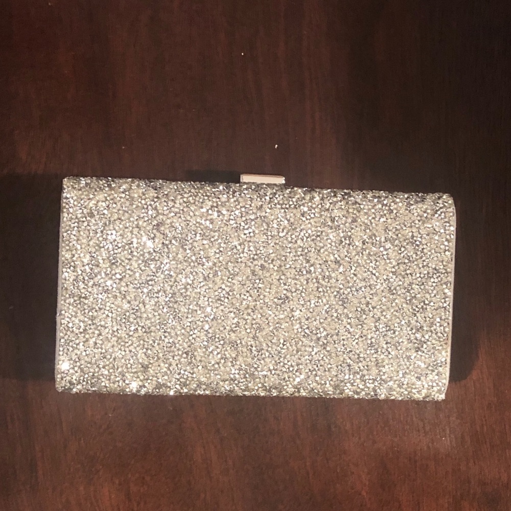 Silver Studded Sparkling Aldo Clutch